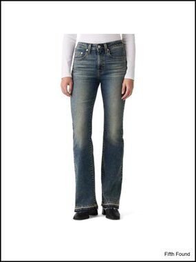 High Rise Flare Jeans Fitted Hip Thigh Flared Leg High Rise